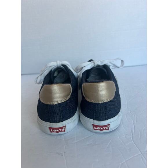 Levi's Women’s Denim Low Top Comfort Blue/White Lace Up Sneaker Shoes Sz 8 - Picture 7 of 11